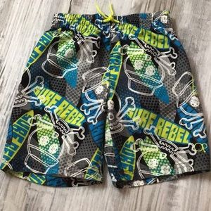 OP swim trunk boys grey blue XS 4/5 surf boards comfortable cute pattern…